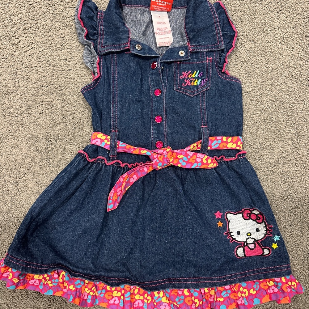 Hello Kitty Denim Jacket with Pink Stitching